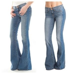 J Brand Two-Tone Blue Bootcut Jeans